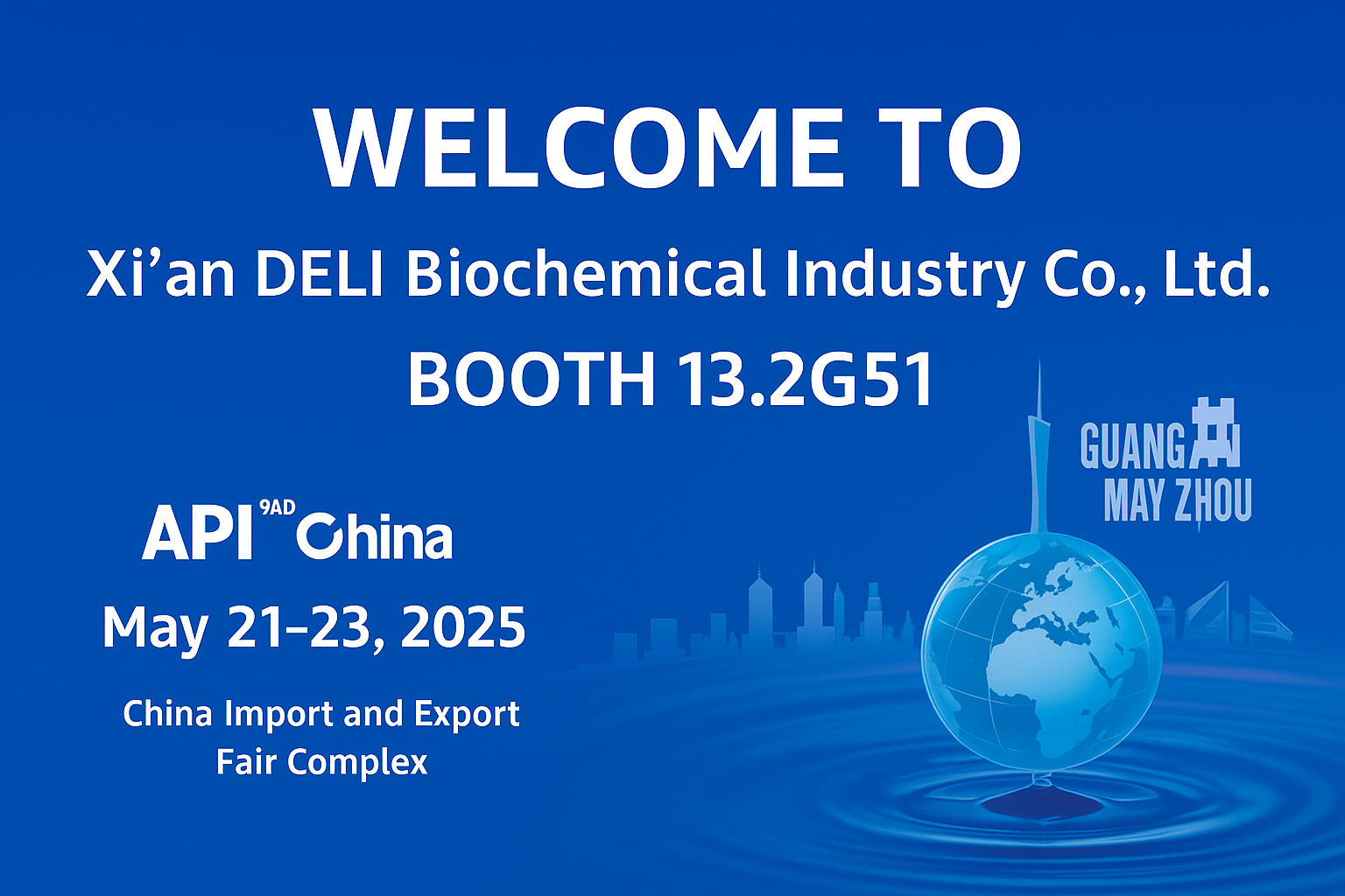 Xi'an deli bioquímico para exhibir en la 92a API China en Guangzhou
