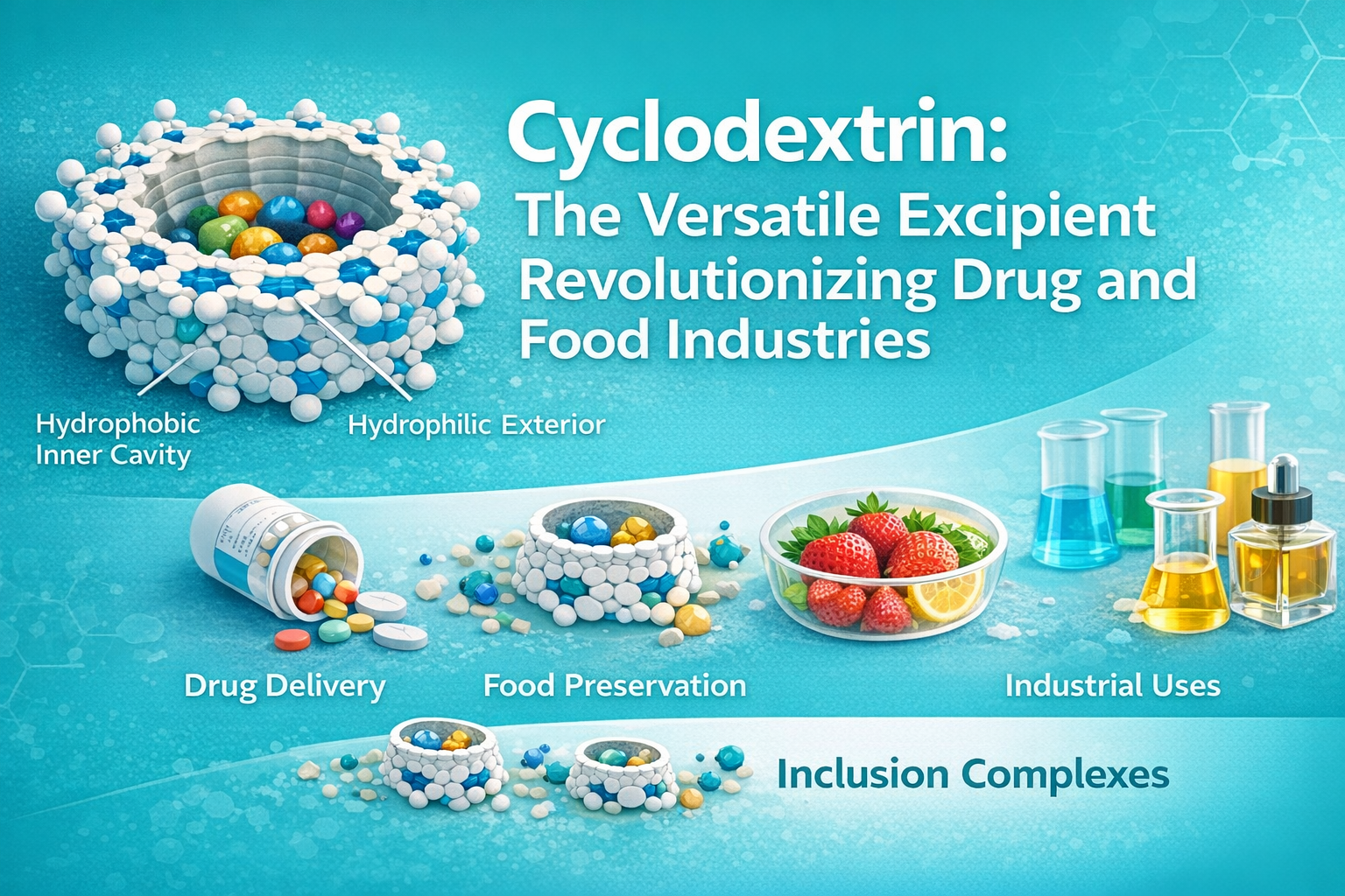 Ciclodextrina: el excipiente versátil que revoluciona las industrias farmacéutica y alimentaria