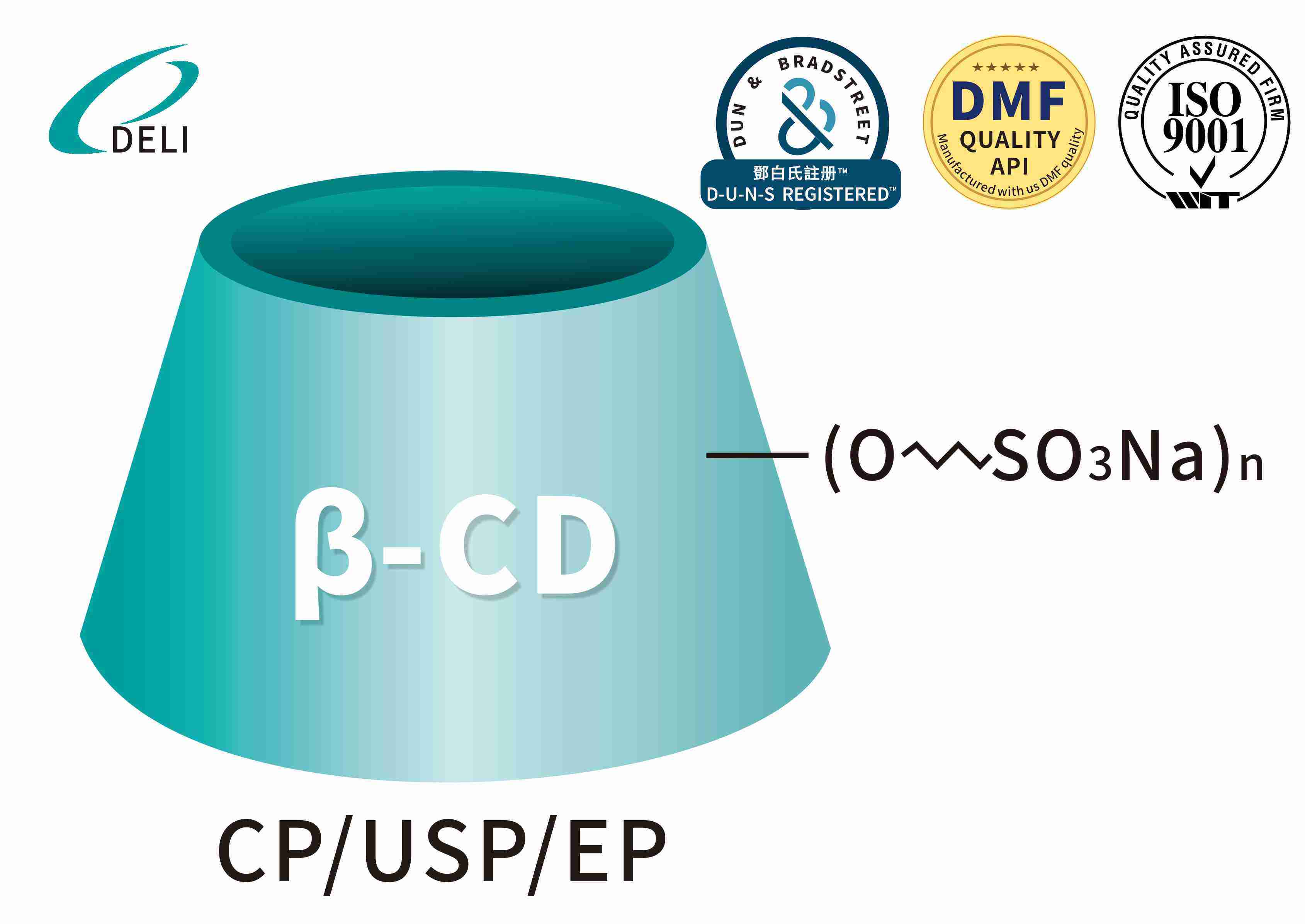 Betadex sulfobutil éter sódico CAS NO 182410-00-0 Inyección